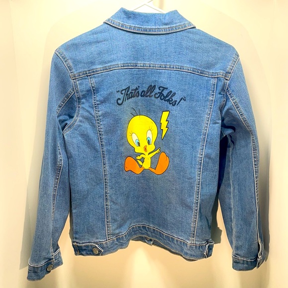 Looney Tunes Tweety Bird "Thats All Folks" Jean jacket! - Picture 1 of 9